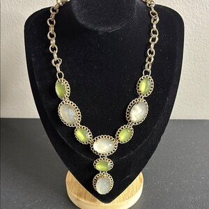 R.J. Graziano Cabochon Drop Statement Gold Tone Classy Elegant Necklace​